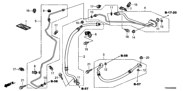 2013 Honda Civic Pipe, Receiver Diagram for 80341-TR6-A01