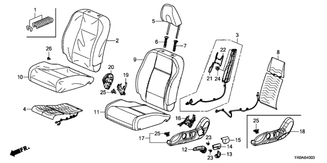 2013 Honda Civic Front Seat (Driver Side) (Sports Seat) Diagram