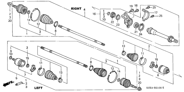 2003 Honda Odyssey Driveshaft - Half Shaft Diagram