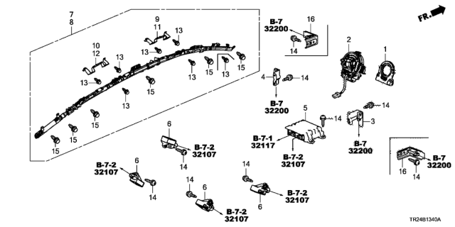 2014 Honda Civic 4 Door MX KL CVT SRS Unit Diagram