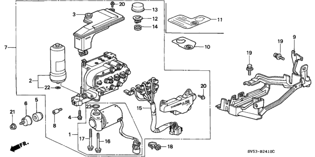 1996 Honda Accord ABS Modulator Diagram