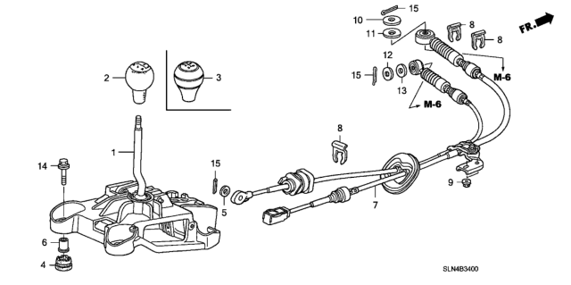 2008 Honda Fit Knob, Change Lever *NH167L* (GRAPHITE BLACK) Diagram for 54102-SAA-013ZA