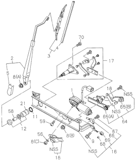 1997 Honda Passport Link, RR. Wiper Diagram for 8-97024-323-0