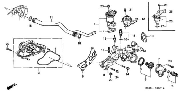 1999 Honda Accord Valve Comp,Air As Diagram for 36281-P8A-A02