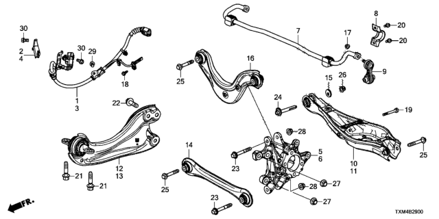 2021 Honda Insight Lower Arm A Complete Diagram for 52370-TXM-A00