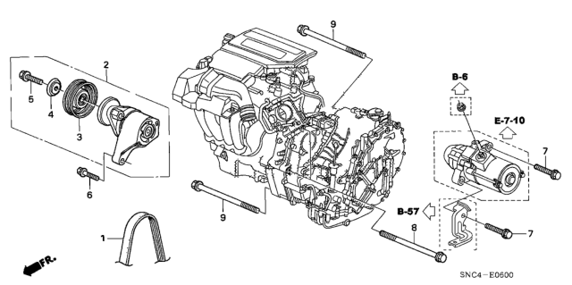 2011 Honda Civic Tensioner Diagram