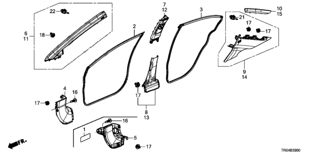 2012 Honda Civic Pillar Garnish Diagram