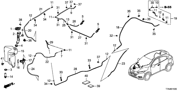 2021 Honda HR-V Windshield Washer Diagram