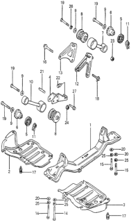 1981 Honda Prelude 2 Door ** KA HMT Torque Rod - Center Beam Diagram