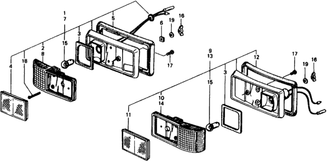 1975 Honda Civic Lens, Driver Side Diagram for 33951-663-671