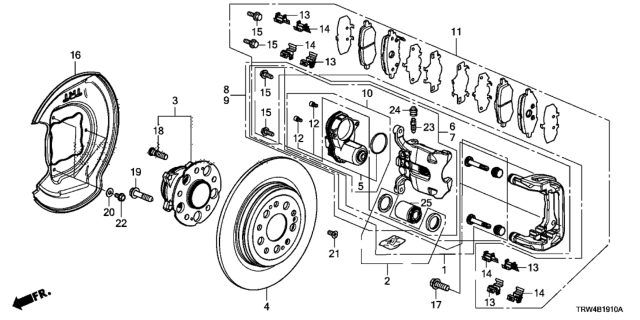 2018 Honda Clarity Plug-In Hybrid Rear Brake Diagram