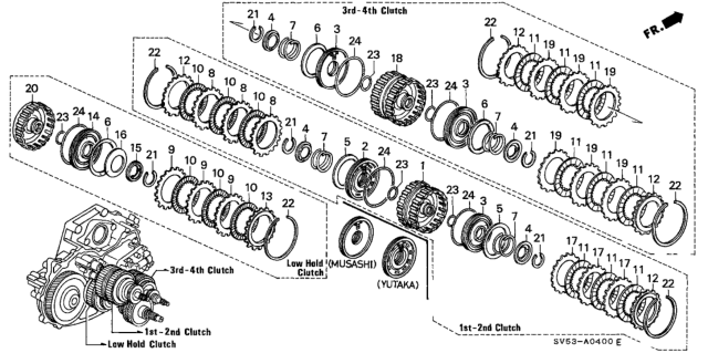 1996 Honda Accord AT Clutch Diagram