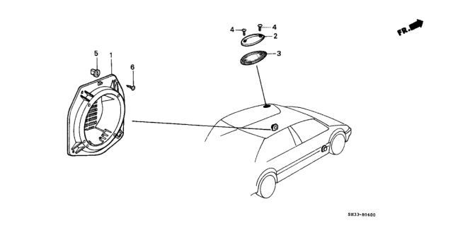 1988 Honda Civic Speaker Seal Bracket Diagram