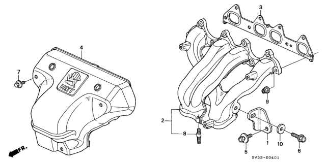 1994 Honda Accord 5 Door EX KA 5MT Exhaust Manifold Diagram