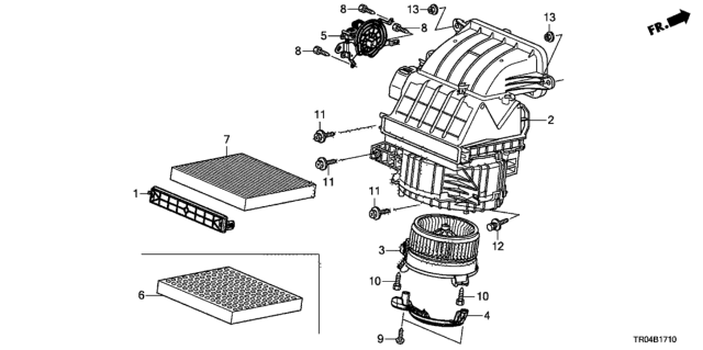 2012 Honda Civic Cover, Blower Motor Diagram for 79315-TR0-A01