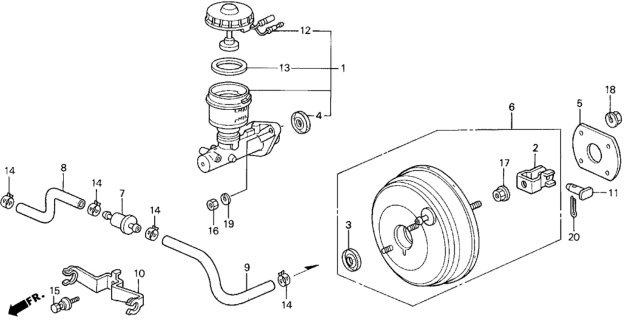 1994 Honda Prelude Clamp, Check Valve Diagram for 46407-SE0-010