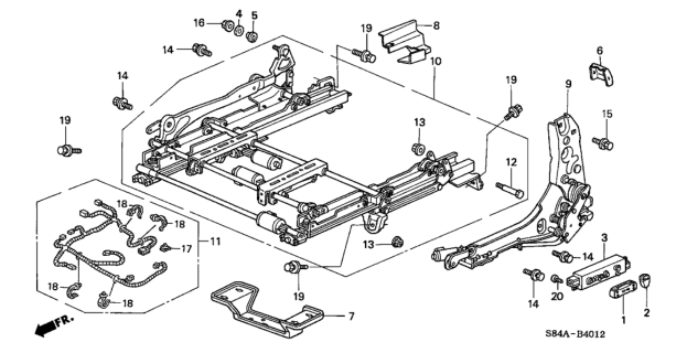 2002 Honda Accord Front Seat Components (Driver Side) (Full Power Seat) Diagram