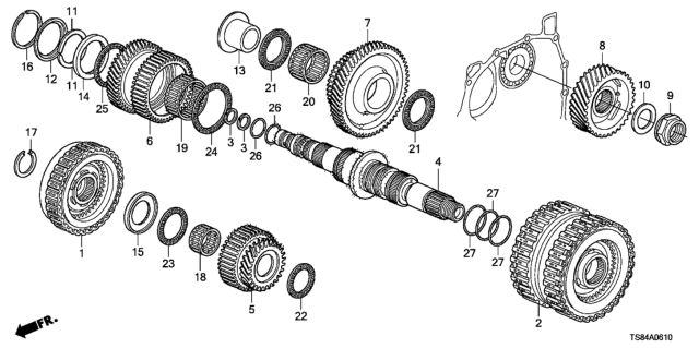 2012 Honda Civic 2 Door EX-L KA 5AT AT Secondary Shaft (5AT) Diagram