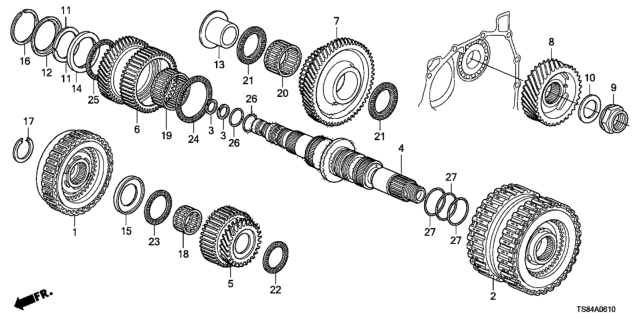 2013 Honda Civic AT Secondary Shaft (5AT) Diagram