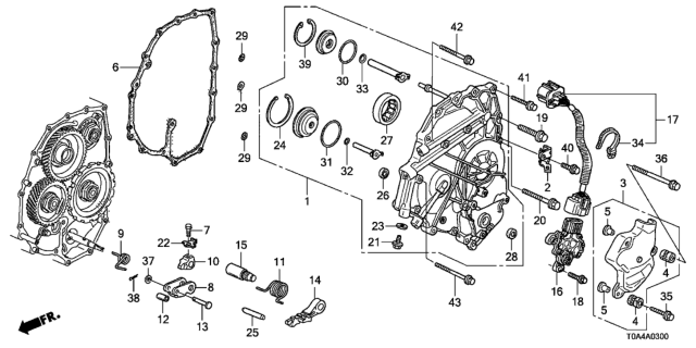 2012 Honda CR-V AT Left Side Cover (5AT) Diagram