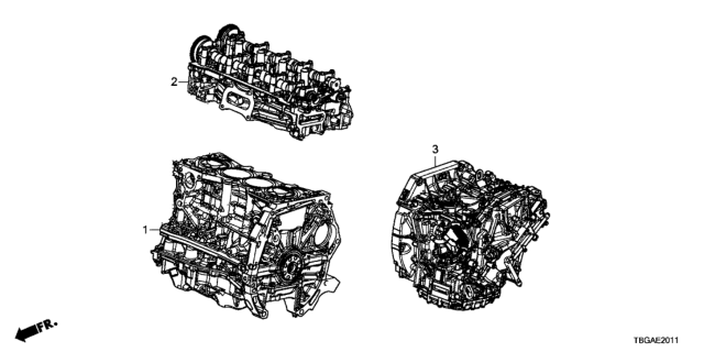2020 Honda Civic 2 Door SPORT KA 6MT Engine Assy. - Transmission Assy. (2.0L) Diagram