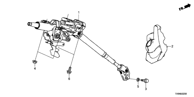 2013 Honda Fit EV Steering Column Diagram