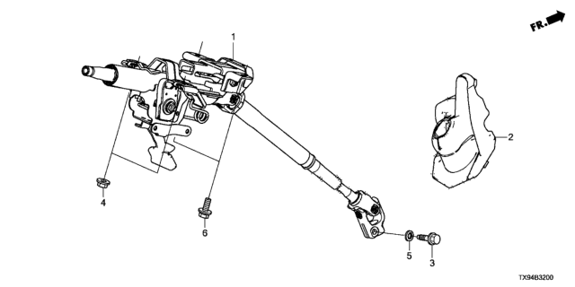 2014 Honda Fit EV Cover, Steering Joint Diagram for 53320-TX9-A00