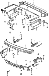 1982 Honda Accord Absorber, L. RR. Energy Diagram for 84170-SA5-670