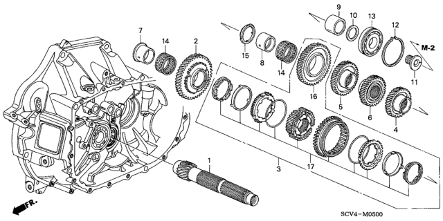 2003 Honda Element MT Countershaft Diagram