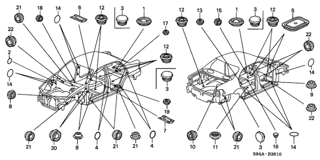 2002 Honda Accord Grommet Diagram