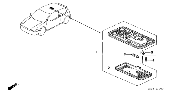 1994 Honda Civic 3 Door SI (ABS) KA 5MT Interior Light Diagram