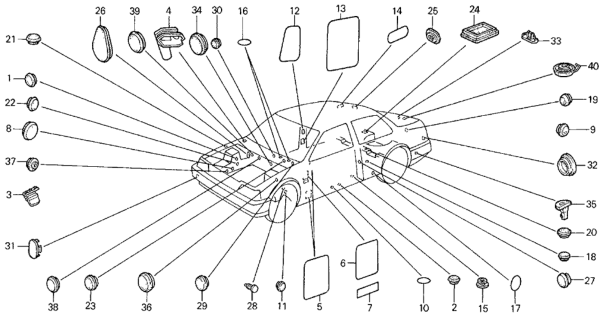 1986 Honda Civic Grommet - Plug Diagram