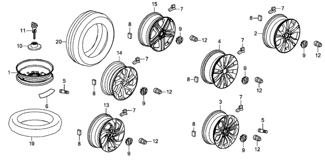 2015 Honda Accord Tire (205/65R16 95H) (Continental) Diagram for 42751-CTL-011