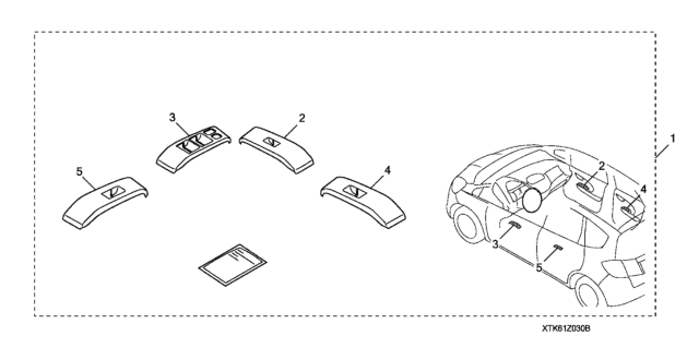 2013 Honda Fit Left Front Door Panel Diagram for 08Z03-TK6-100B2