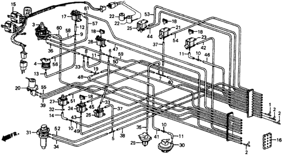 1984 Honda CRX Wire Assy. Diagram for 36041-PE1-662