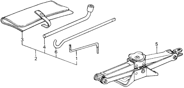 1988 Honda Prelude Tools - Jack Diagram