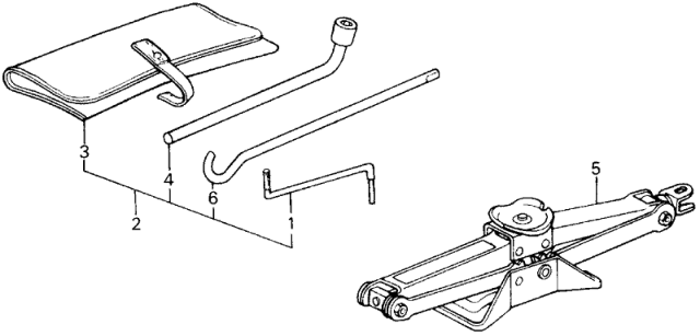 1990 Honda Prelude Tools - Jack Diagram