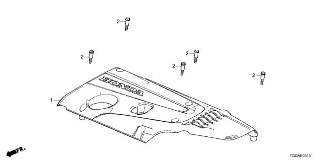 2021 Honda Civic Cover, Engine Diagram for 12500-5BF-A01