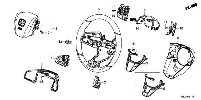 2020 Honda Civic Steering Wheel (SRS) Diagram