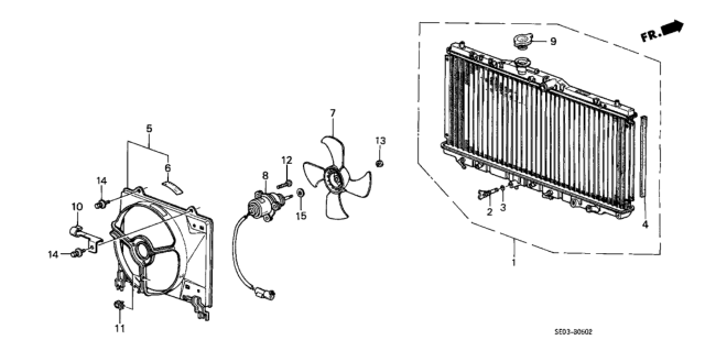 1988 Honda Accord Radiator (Toyo) Diagram for 19010-PH1-622