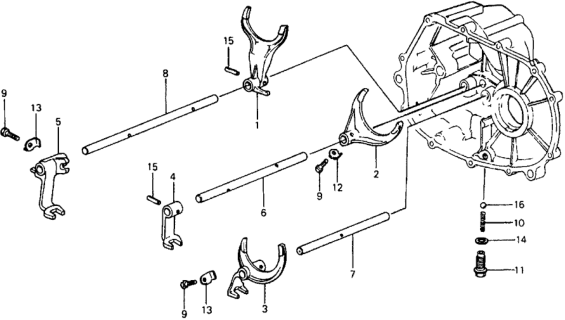 1978 Honda Civic 5MT Shift Fork Diagram