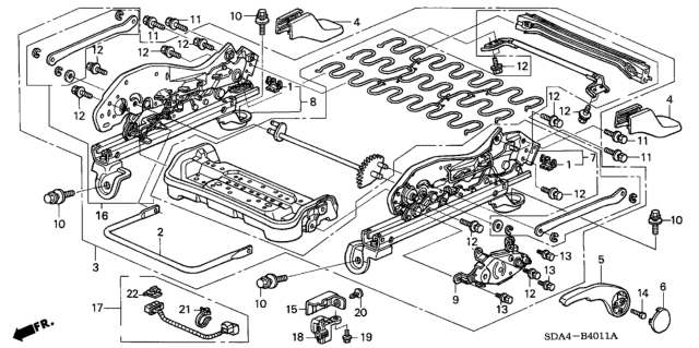 2003 Honda Accord 4 Door LX (SIDE SRS) KL 5AT Front Seat Components (Driver Side) (Manual Height) Diagram