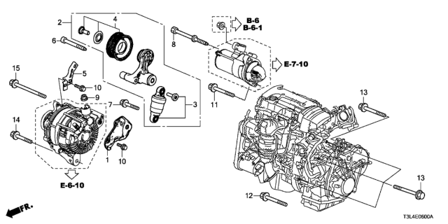 2013 Honda Accord Auto Tensioner (L4) Diagram