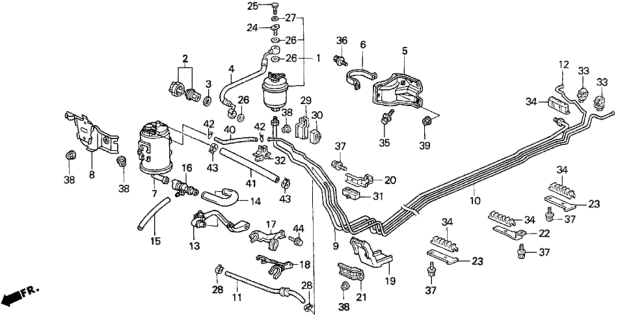 1995 Honda Del Sol 2 Door S KA 4AT Fuel Pipe Diagram