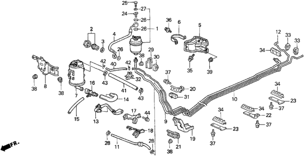 1995 Honda Del Sol Hose, Fuel Feed Diagram for 16722-P30-A02