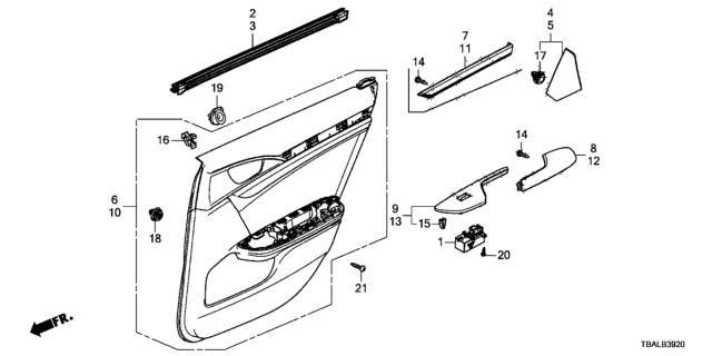 2021 Honda Civic Base Assy*YR449L* Diagram for 83751-TBA-A01ZA