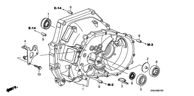 2009 Honda Civic 4 Door LX-S KA 5MT MT Clutch Case (1.8L) Diagram