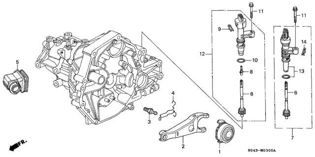 1996 Honda Civic MT Clutch Release Diagram