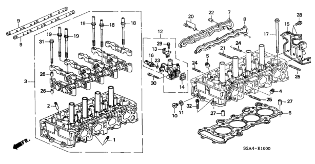2005 Honda S2000 Bolt, Socket (8X32) Diagram for 96700-08032-07
