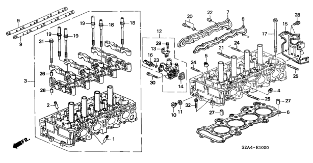 2005 Honda S2000 Gasket, Cylinder Head (Nippon LEAkless) Diagram for 12251-PCX-004